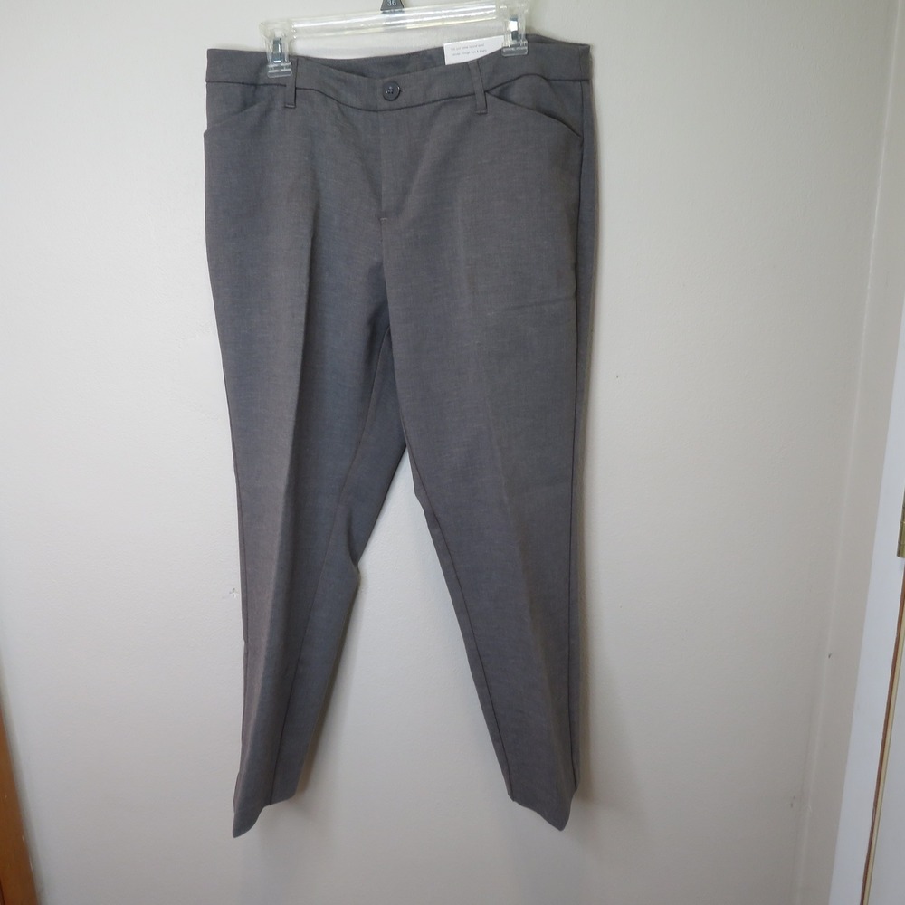 Christopher & Banks Modern Fit Grey Straight Leg Pants Petite 14P NWT